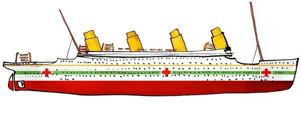 RMS ,Британик вид сбоку