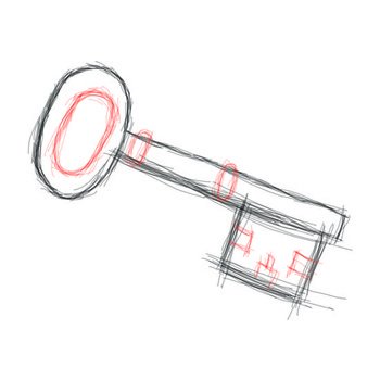 Ключ нарисовать поэтапно