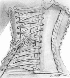 Корсет рисунок карандашом