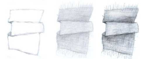 Фактура льняной ткани карандашом