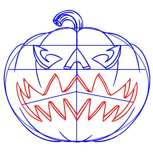 Тыква на Хэллоуин карандашом