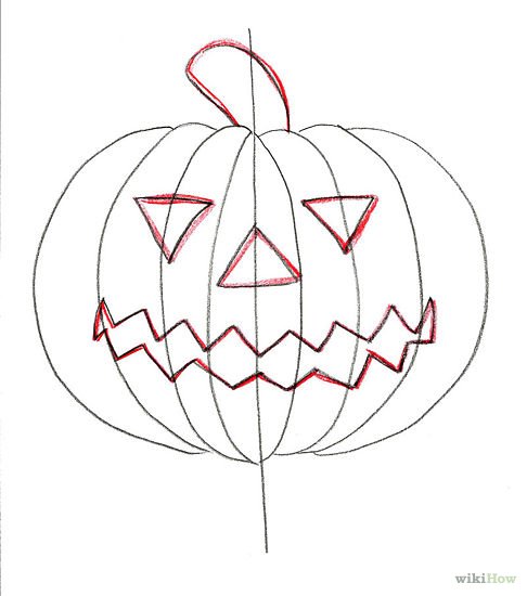 Поэтапное рисование тыквы на Хэллоуин