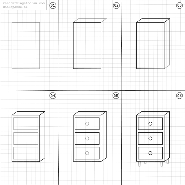 Схема рисования мебели для детей