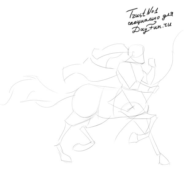 Рисунок кентавра карандашом для срисовки