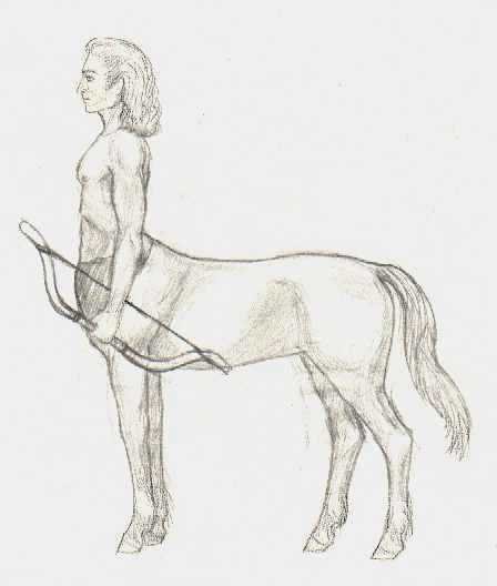 Кентавр рисунок карандашом