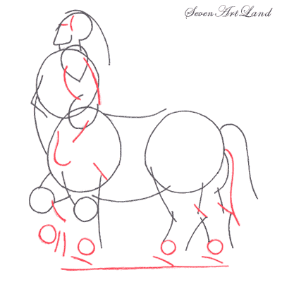 Нарисовать кентавра поэтапно