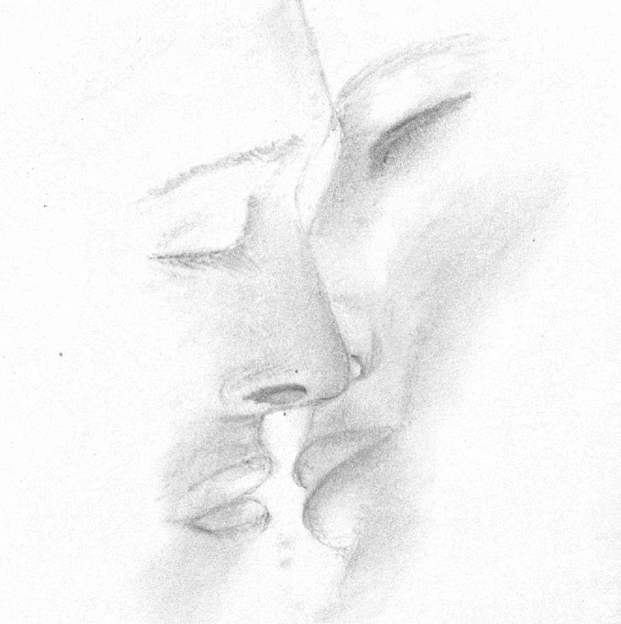 Губы в поцелуе рисунок