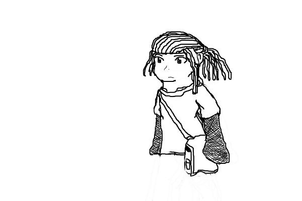 Раскраска девочка с дредами