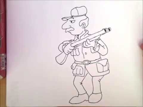 Поэтапное рисование охотника