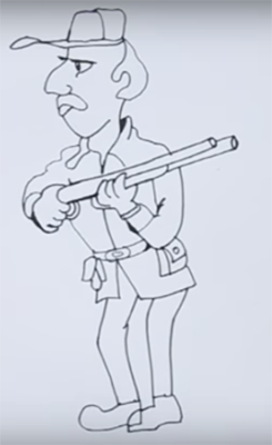 Пошаговый рисунок охотника