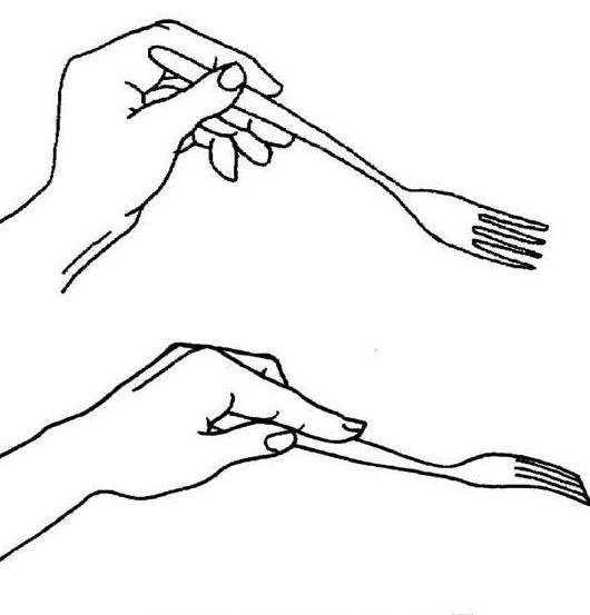 КПК прпвильно держать вилку