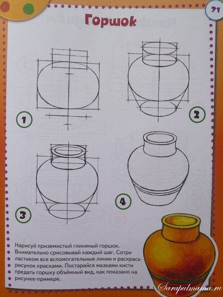Поэтапное рисование предметов