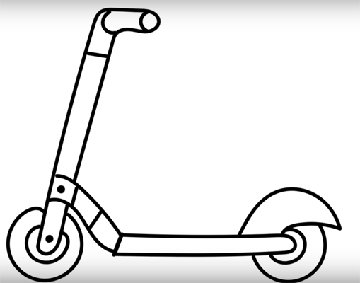 Самокат раскраска для детей