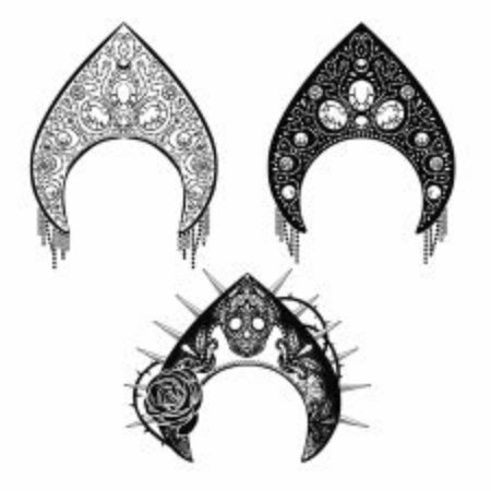 Кокошник с орнаментом рисунок