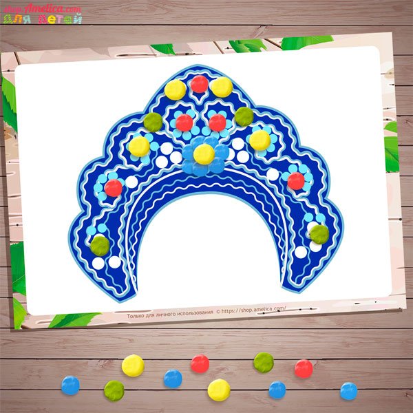 Рисование кокошника