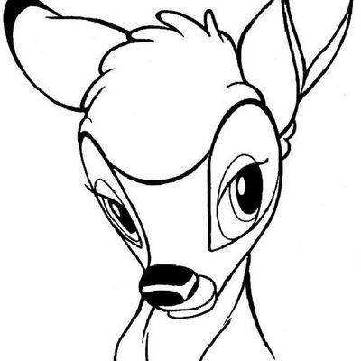 Раскраски для срисовки с Бэмби