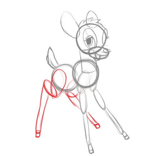 Рисунок олененка поэтапный