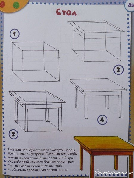 Поэтапное рисование мебели