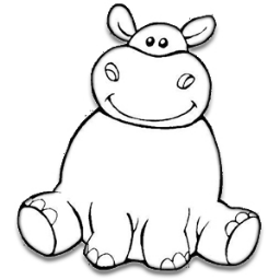 Бегемотик карандашом