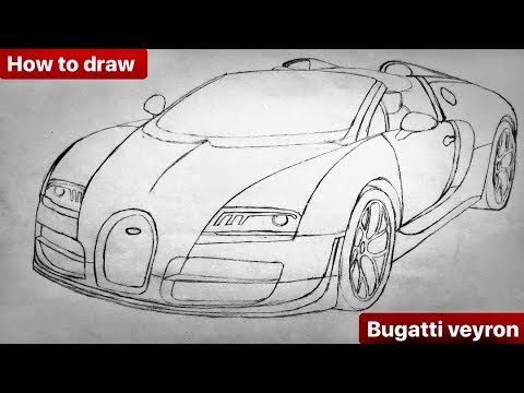 Рисунки Бугатти Вейрон поэтапно