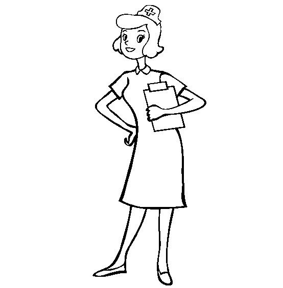 Раскраска медицинская сестра