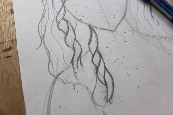 Волосы кудри пошагово рисунок