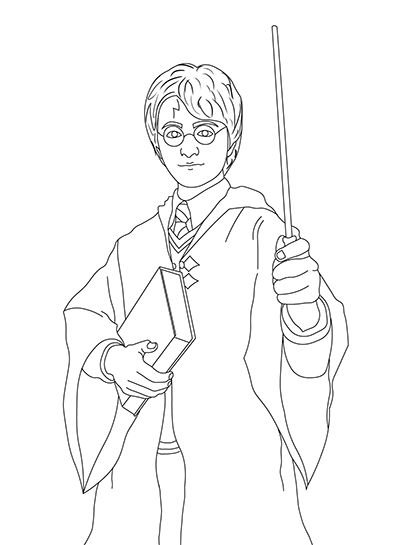 Гарри Поттер в полный рост для срисовки