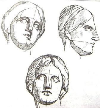 Диана гипсовая голова рисунок этапы