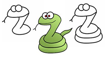 Змея одной линией рисунок