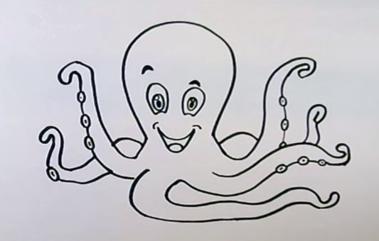 Осьминог карандашом