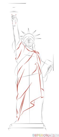 Поэтапное рисование статуи