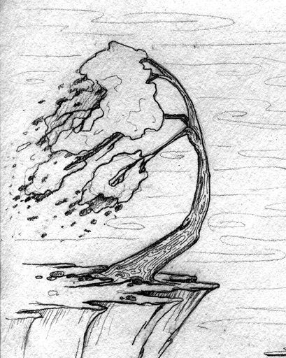 Обрыв карандашом