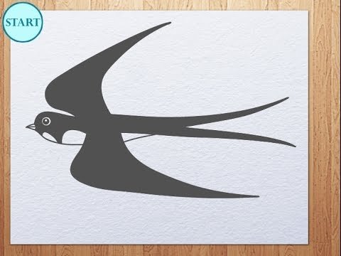 Ласточка поэтапное рисование для детей