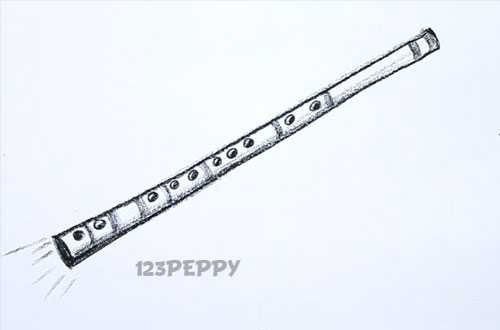 Флейта рисунок для детей карандашом