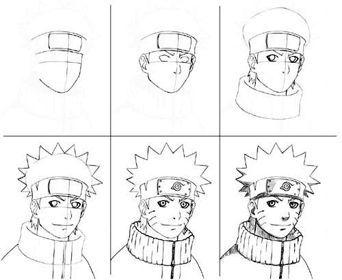 Поэтапное рисование персонажей Наруто