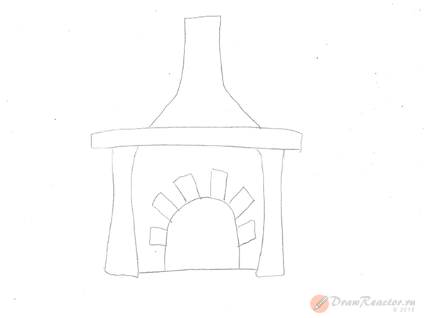 Поэтапное рисование камина