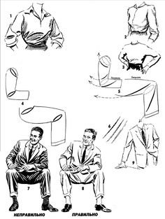 Мужчина сидит складки рисунок