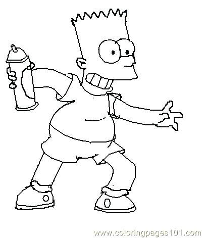 Раскраски барт симпсон крутой