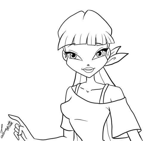 Муза из Винкс для срисовки