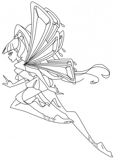 Раскраска феи Винкс Муза энчантикс
