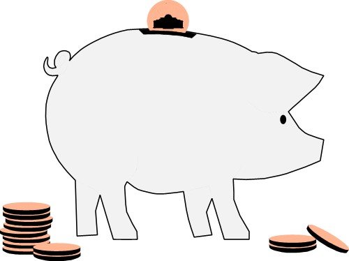 Трафарет копилки поросенка