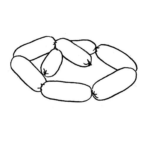 Сарделька раскраска