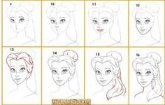 Пошаговое рисование принцесс Диснея