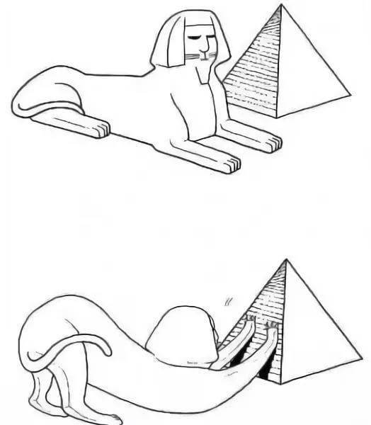 Сфинкс статуя в Египте рисунок
