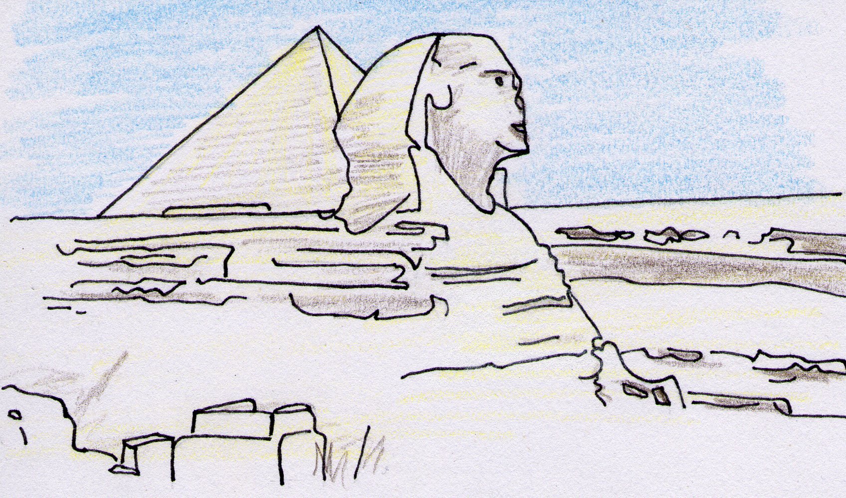 Нарисовать пирамиду Хеопса
