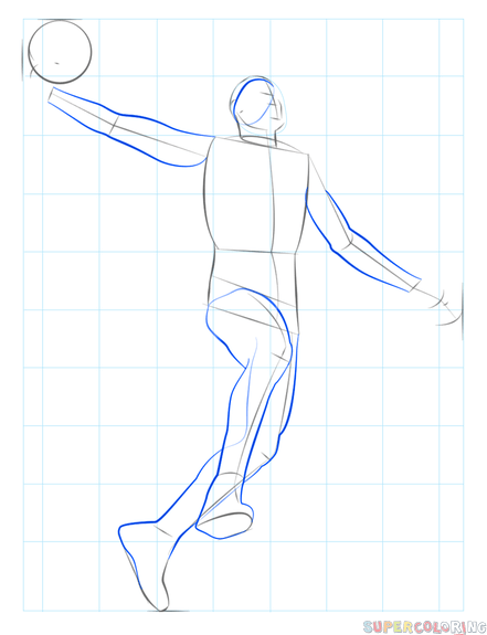 Баскетболист рисунок поэтапно