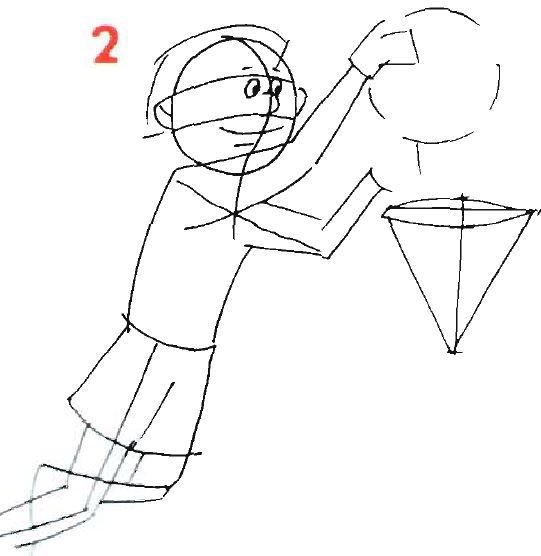 Нарисовать баскетболиста поэтапно