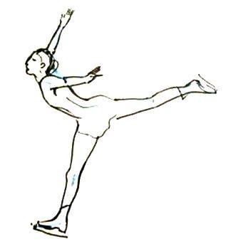 Фигура человека в движении фигуристка