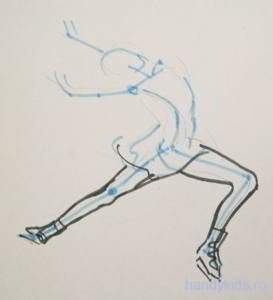 Фигура человека в движении фигуристка