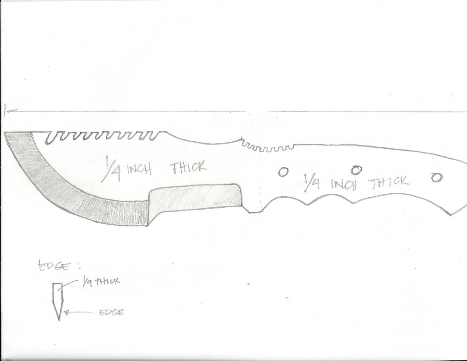 Нож трекер чертеж